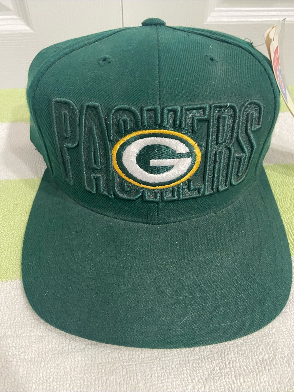 Vintage NWT 90s Green Bay Packers Block G Logo NFL Snapback Hat American Needle